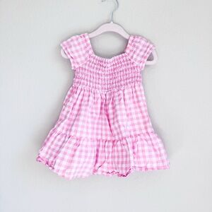 THE CHILDREN'S PLACE | Pink Cotton Smocked Gingham Dress
